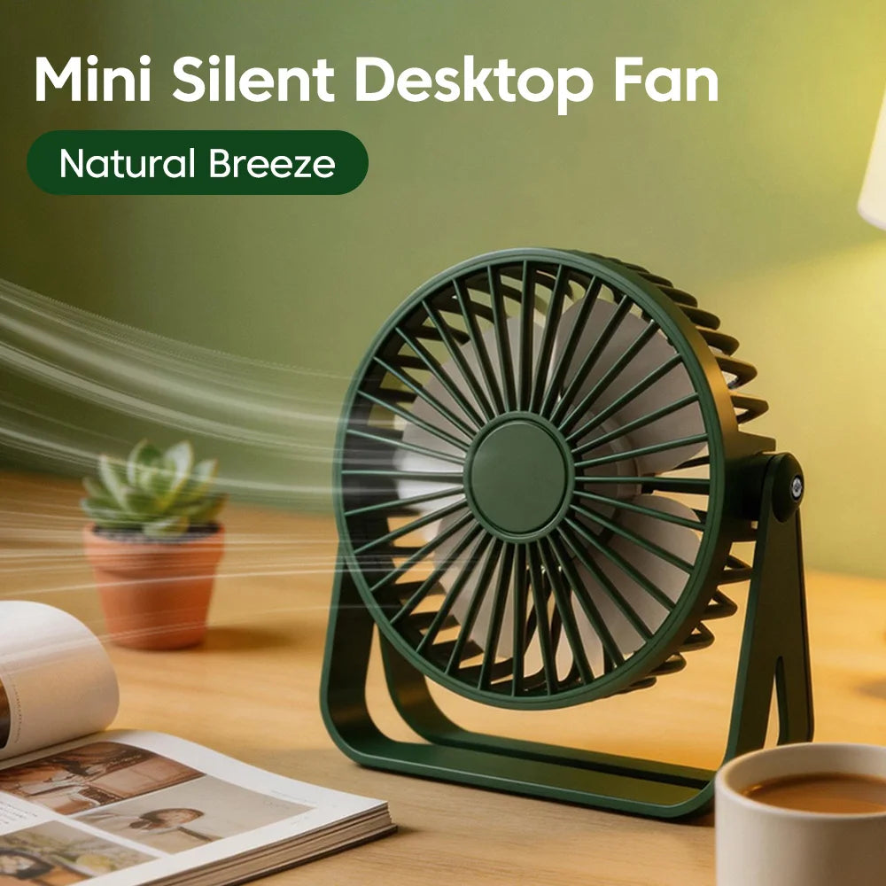 Desk Fan Portable Mini USB Rechargeable Fan Ultra Quiet Suitable For Home Desk Office Student Dormitory Computer Summer