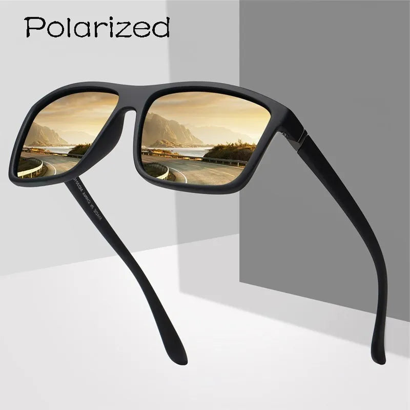 Luxury Square Vintage Polarization Sunglasses For Men Women Fashion Travel Driving Anti-glare Sun Glasses Male Eyewear UV400