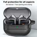 For Samsung Galaxy Buds 3 Pro Earphone Case With Climbing Buckle Cover Shockproof Dustproof TPU Carbon Fiber Texture Shell ﻿