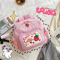 Pink Girl Embroidery Strawberry Children's Schoolbag Student Birthday Gift 2026 New Japanese Cartoon Pink Backpack Book Bags