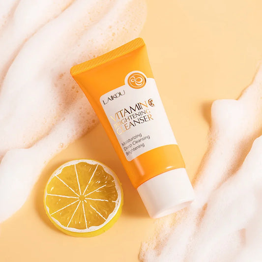 LAIKOU 50g Vitamin C Facial Cleanser Brightening Moisturizing Deep Cleansing Foam Dense Amino Acid Gentle Cleanser Face SkinCare