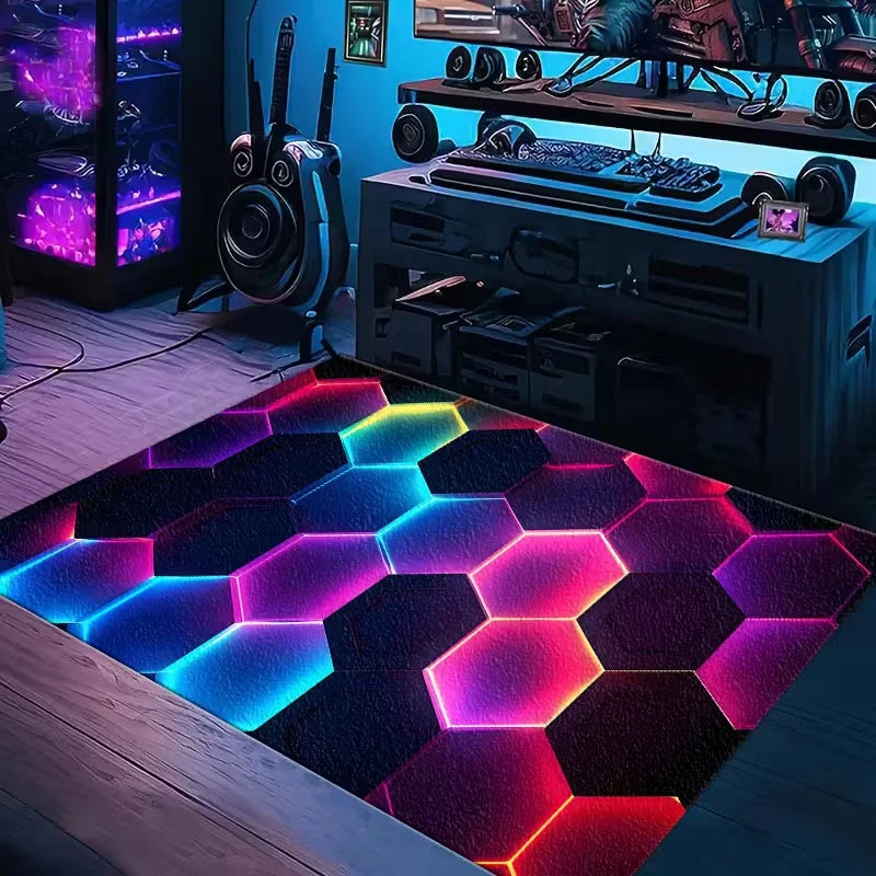High Definition Game Carpet Room Living Room Bedroom Area Mat Color Game Controller Mat Cartoon Printed Floor Mat Decoration