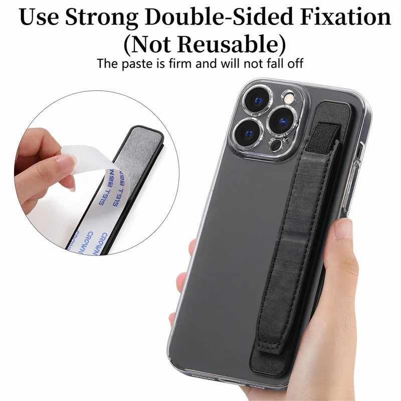 Portable Hand Wrist Band Stand Finger Ring Grip Phone Holder Strap for IPhone Samsung Push Pull Kickstand Charms Cordon Movil