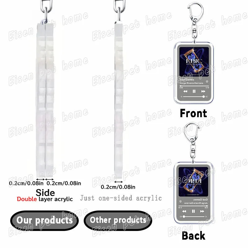 Music Epic The Musical Keychain for Women Accessories Bag Odysseus Poseidon Greek Mythology Album Keyings Jewelry Gifts